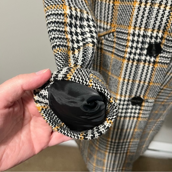 Vero Moda Cindy Notch Lapel Plaid 3/4 Length Wool Jacket - Picture 7 of 13